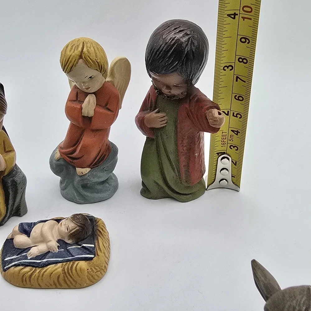Vtg Nativity Set‎ Ortigas Figures Red Clay Ceramic